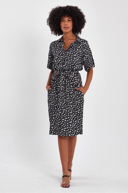 Belted Shirt Dress (B23-009)