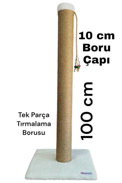 100 cm Dev Boy Kedi Tırmalama Tahtası Tek Parça 10 cm Boru Çapı