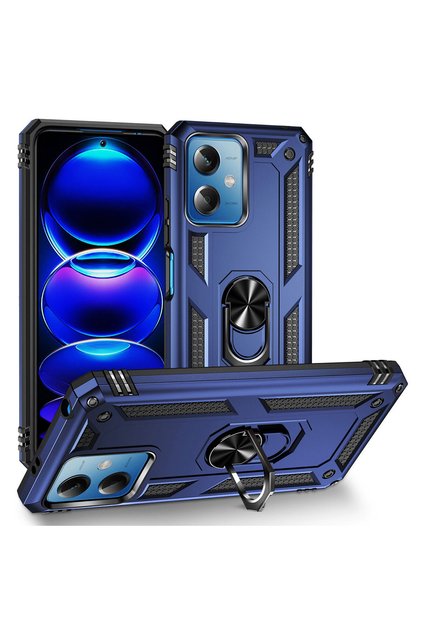 Case for Xiaomi Redmi Note 12 5g Dual Layer Polycarbonate Protection and Magnetic Holder Stand Ring