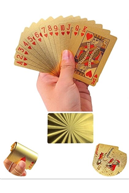 Boldy Altın Oyun Kartı Altın Iskambil Kağıdı Gold Poker Kartı Gold