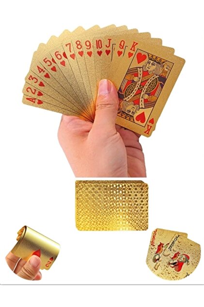 Boldy Altın Oyun Kartı Altın Iskambil Kağıdı Gold Poker Kartı Gold
