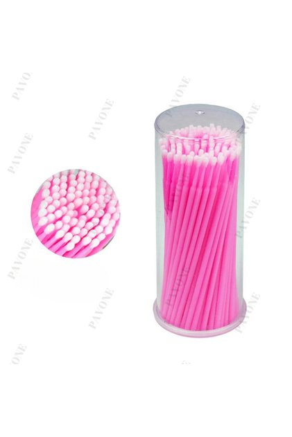 Micro Brush - Pamuklu Çubuk 100 Adet - Pembe Renk - Kutulu