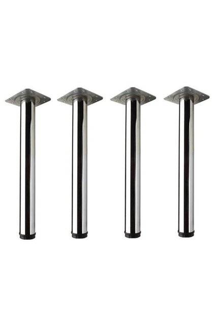 Masa Ayağı Çap : 60 mm Ayarlı 71 cm Krom Mobilya Ayak 4 lü Paket