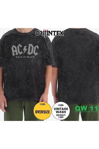 Ac Dc Washed over Size T-Shirt