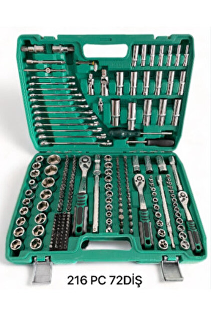 newprotech 216 parça lokma takımı 72 diş eğik cırcır Oto Tamirci