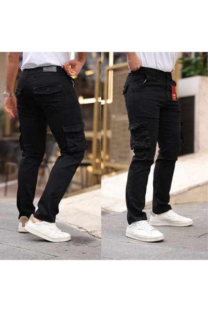 Men's Straight Cargo Pocket Trousers