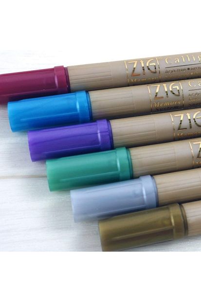 Zig Ms-8400/6v Kaligrafi Kalemi Metalik Renk 6 Lı - 2
