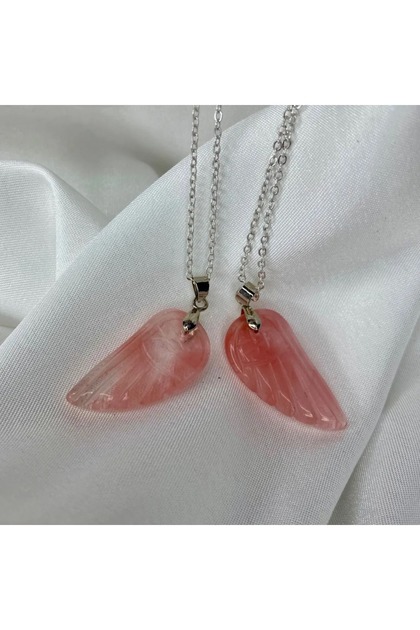 Angel Wing Natural Stone Necklace Models