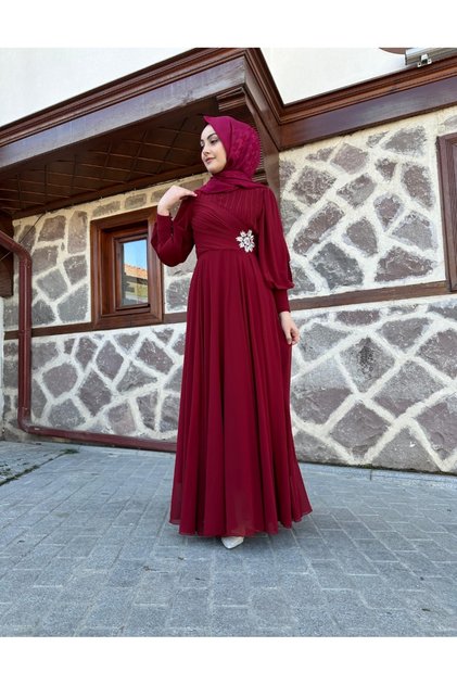 şifon kumaş yıldız elbise