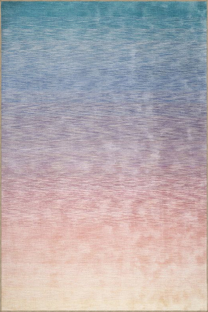 Pastel Painted Modern Decorative Carpet in Blue Pink Tones 4398
