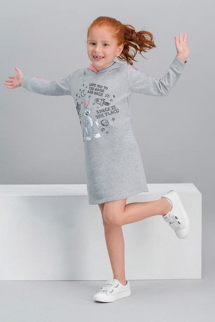 Bugs Bunny Licensed Grimelange Girl's Hooded Dress