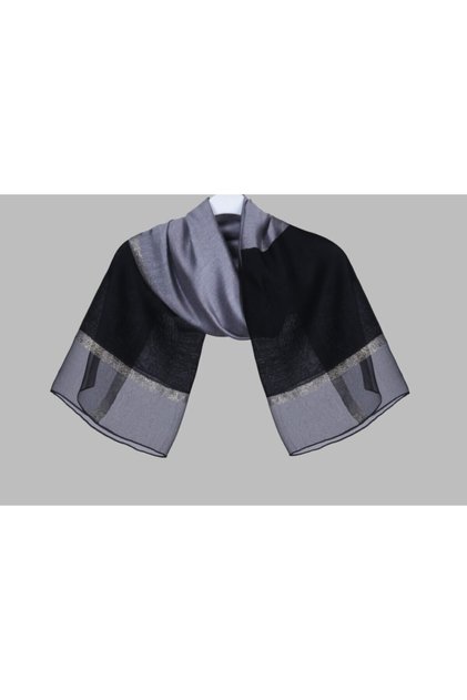 Silk Double Color Shawl - Grey-Black