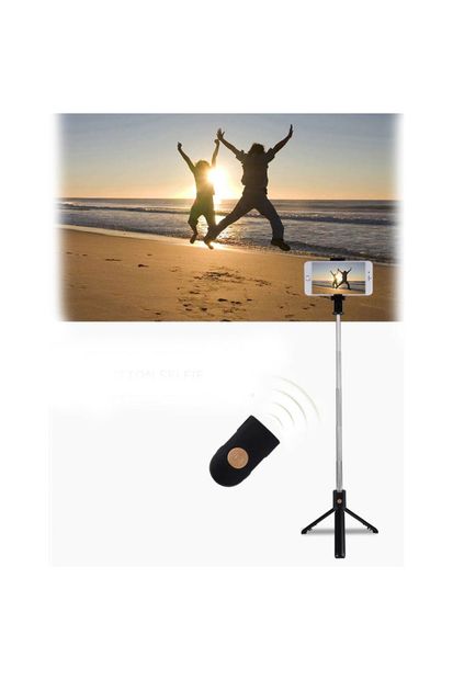 Kafe ss Sweet Smile Huawei Shotx Cep Telefonu Uyumlu Bluetooth Kumandalı Selfie Çubuğu Tripod Tutucu - 7