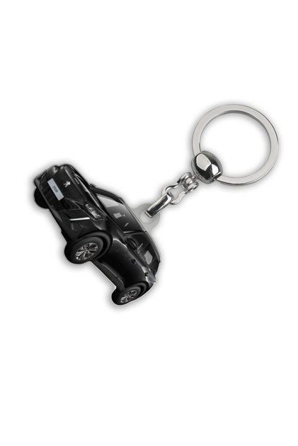 Crni Peugeot 2008 Damla Štampano Metalni privezak za ključeve - hromirano