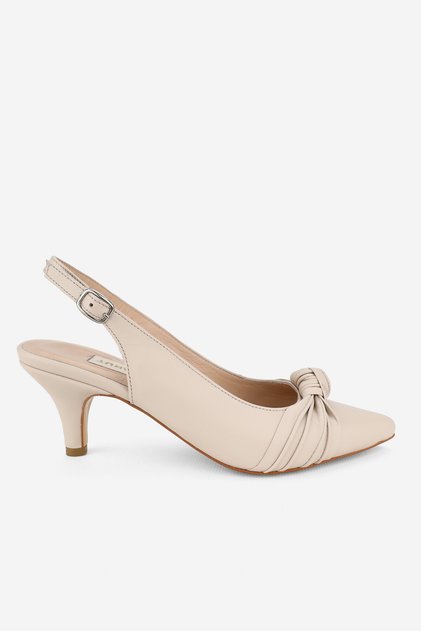 WOMEN'S BEIGE GENUINE LEATHER NUMBER 35-41 THIN HEEL SHOES