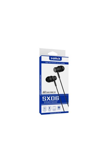 Sunix Stereo Ses 3.5mm Jack Kulak Içi Kablolu Kulaklık Siyah Sx-06 - 2
