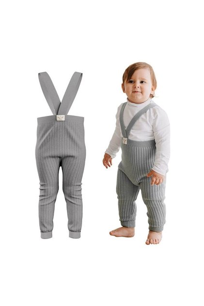 Strappy Organic Knitwear Baby Tights-grey