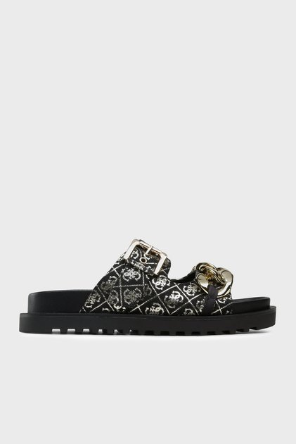 Hausschuhe mit Logo „Fatema“ FL6FATFAL03 Hausschuhe FL6FAT FAL03 BLKPL