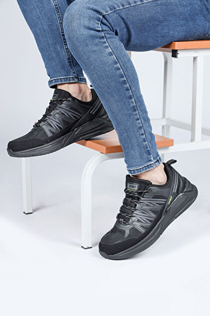Jump 28595 Siyah - Neon Yeşil Erkek Yürüyüş Koşu Spor Ayakkabı