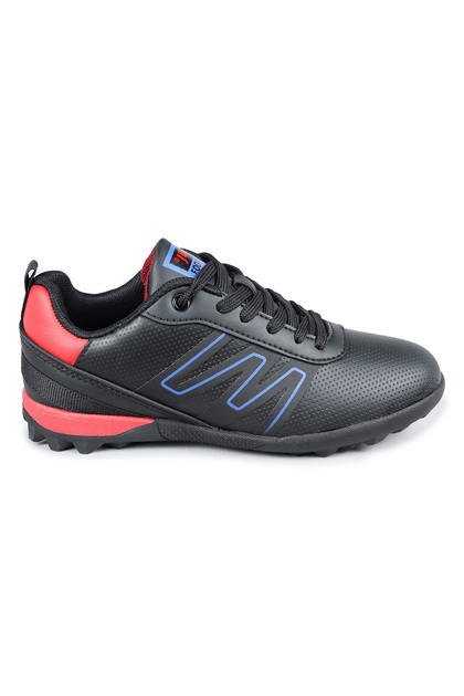 29143 Black - Red Unisex Kids Astroturf Football Shoes