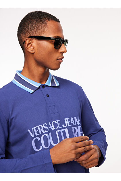 VERSACE JEANS COUTURE Lacivert Erkek Polo T-Shirt 75GAGT04CJ01T238