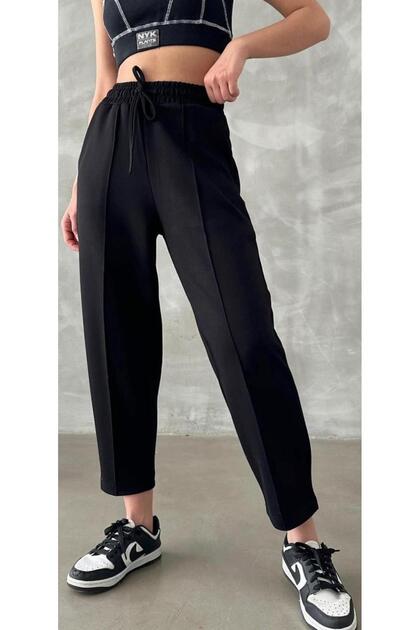 Modal Fabric Jogger Pants High Waist Cut Trend