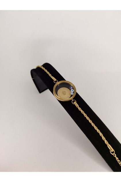 Opening Quarter-Down Twist Chain Fanos Bracelet Decisions Steel Gold Color