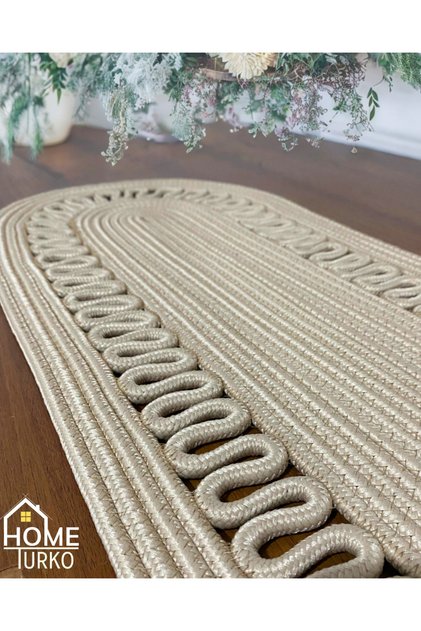 Jüt, Hasır, Dekoratif Masa Örtüsü, Runner 30x70CM, Amerikan Servis, Sehpa Örtüsü, Bohem Tarzı