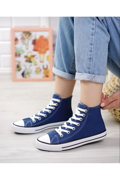Cnv Unisex Long Denim Blue Linen Sports Shoes