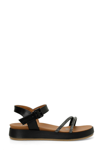 Inci Wolf 4Fx Black Women's Thick Sole Sandals