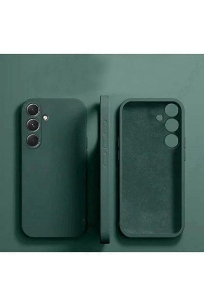 Samsung Galaxy A25 Uyumlu Kılıf Lansman Kadife İç Yüzeyli Yumuşak Soft Koruyucu Kapak Yeşil