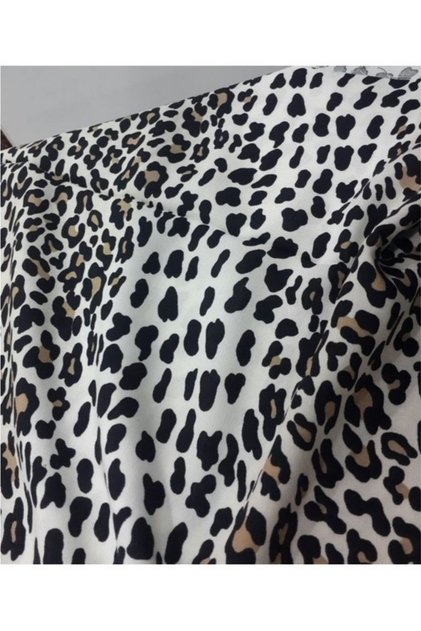 Leopard Patterned Cotton Viscose Fabric Dress Skirt Shalwar Double Width (150 Cm)