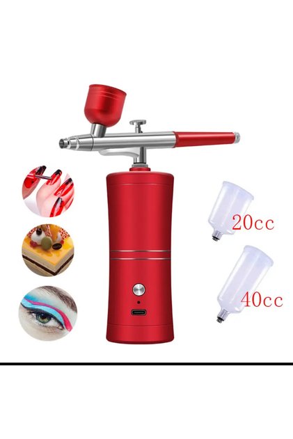 Boya Makinesi Airbrush Kiti Protez Tırnak Cihazı Şarj Edilebilir Kablosuz Kompresör Tabanca Seti
