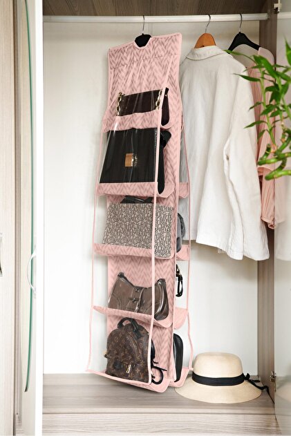 Serstil 10 Compartment In-Cabinet Bag and Shoes Organizer Pink