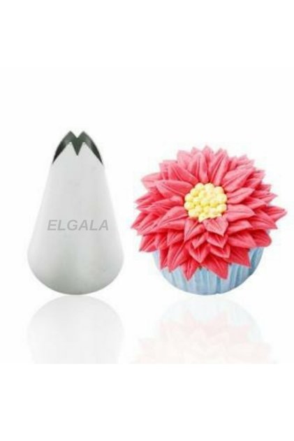 Stainless Steel Cream Piping Bag Tip (Whipped Bag Tip, LEAF Lampholder) 1 Piece + 4 Pieces Whipped Bag