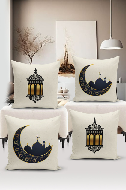 Ramadan Series Double-Sided Digital Printed 4-Piece Cushion Cover Set (Ramadan Cushion Cover Set)