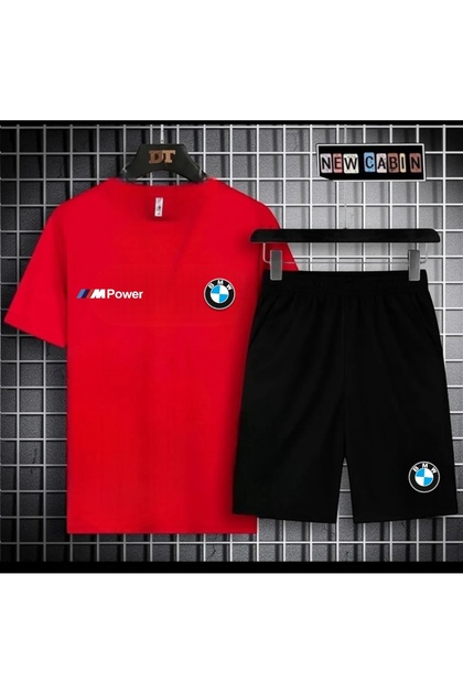 New Season Mpower Printed Oversize T-Shirt - Slim Fit Cotton Shorts 2-Piece Set