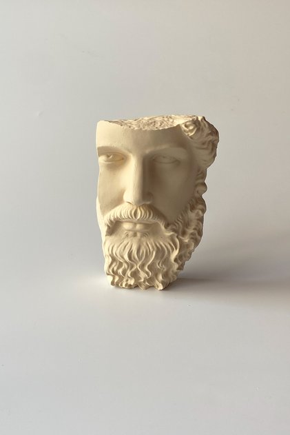 Zeus Büst Heykel Biblo Bej