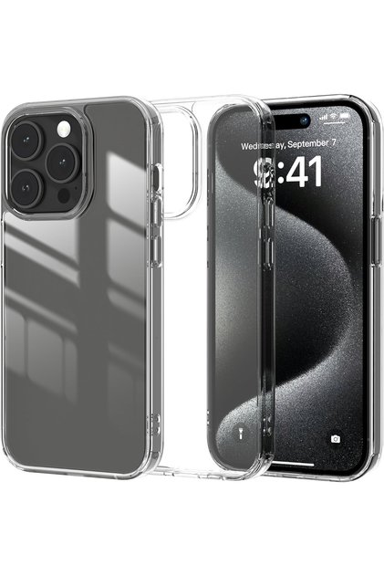 iPhone 15 Pro Max Uyumlu Kristal Parlaklık Şeffaf Kutulu Kılıf
