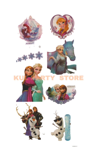 Frozen Elsa & Anna 8 Adet Geçici Çocuk Dövmesi Tattoo Doğum Günü Partisi