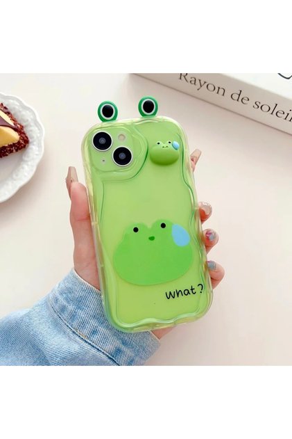 Transparent Silicone Case with Ear Design and Toy Compatible with iPhone 13 and 14