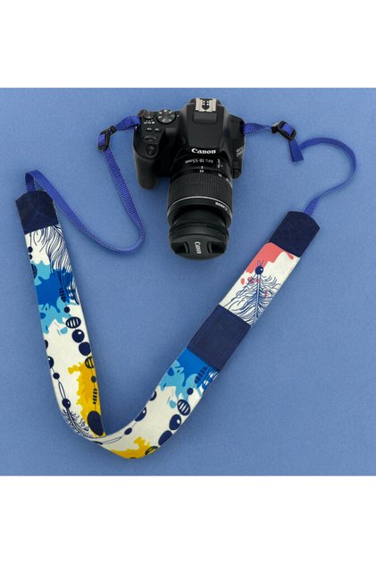 SLR VE DSLR FOTOGRAF MAKİNELERİ İÇİN ETNİK DESEN BOYUN VE OMUZ ASKISI