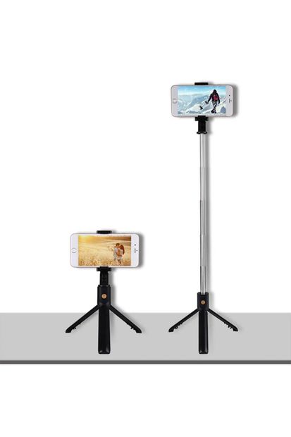 Kafe ss Sweet Smile Huawei Shotx Cep Telefonu Uyumlu Bluetooth Kumandalı Selfie Çubuğu Tripod Tutucu - 3