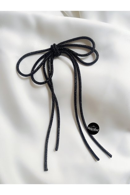 Crystal Stoned Seyran Bow - Buckle Collar Flapper