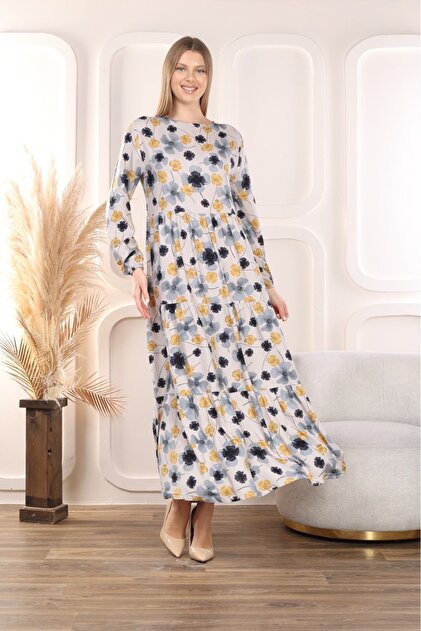 mervemoda Women's long sleeve woven summer dress- Trendyol mervemoda Women's long sleeve woven summer dress- Trendyol