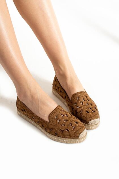 Women's Patterned Suede Espadrille Shoes Comfortable and Ergonomic