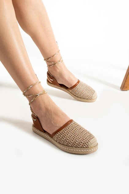 Espadrille cu curele la gleznă cu talpă de paie pentru femei Pantofi confortabili și ergonomici