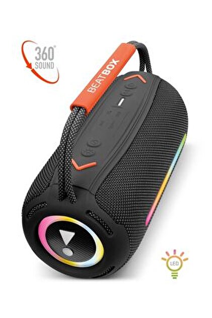 Genel Markalar BeatBox Siyah Led Işıklı Dayanıklı Ses Bombası Usb