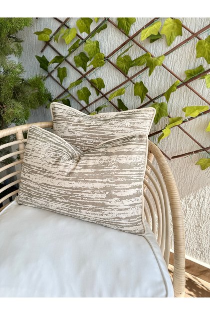 Via Beige- Ecru Throw Pillow Cover