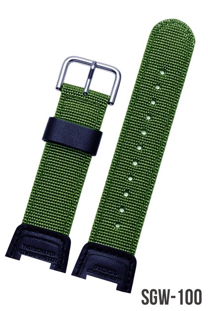 Casio Sgw100 Watch Compatible Khaki Color Fabric Textile Watch Band Strap